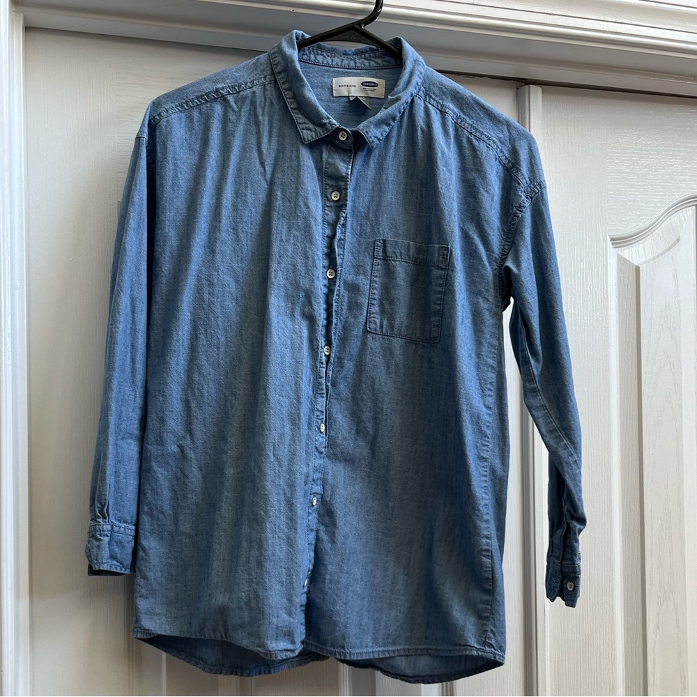 Old Navy Girls lightweight denim button down shirt